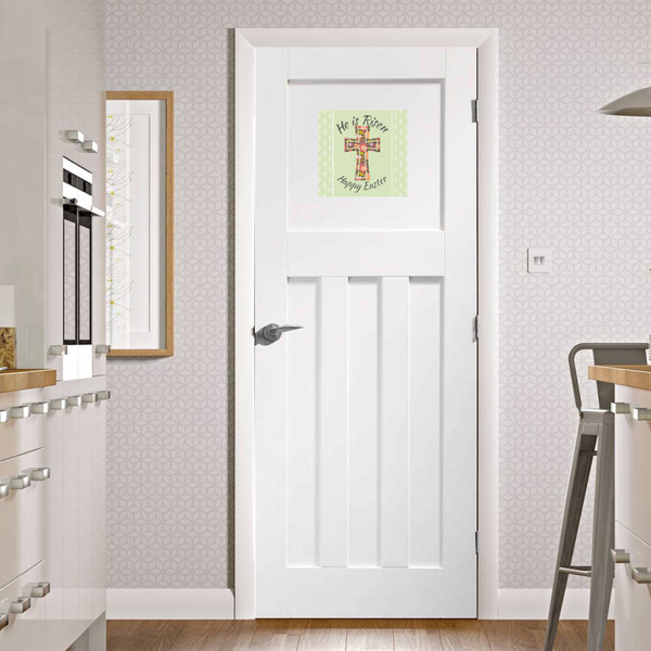 Easter Cross Square Wall Decal on Door