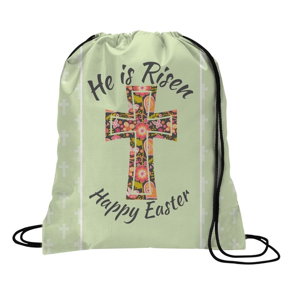 Custom Easter Cross Drawstring Backpack - Large