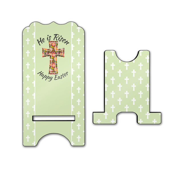 Easter Cross Stylized Phone Stand - Front & Back - Large