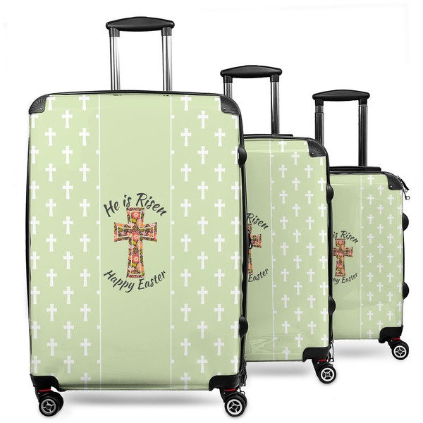 Custom Easter Cross 3 Piece Luggage Set - 20" Carry On, 24" Medium Checked, 28" Large Checked