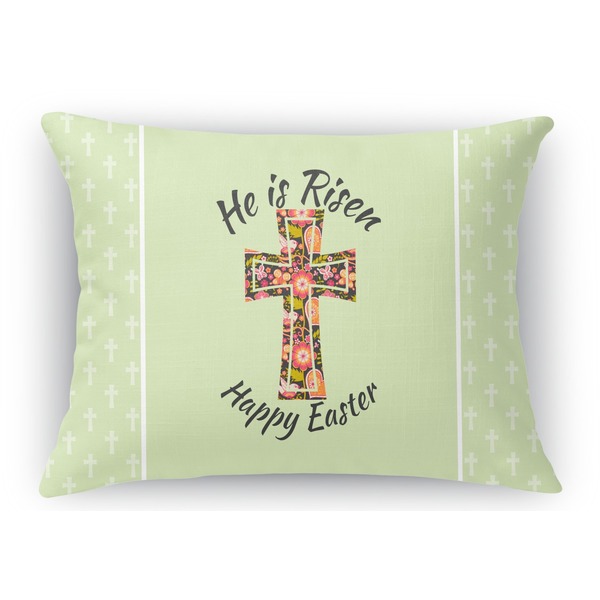 Custom Easter Cross Rectangular Throw Pillow Case - 12"x18"