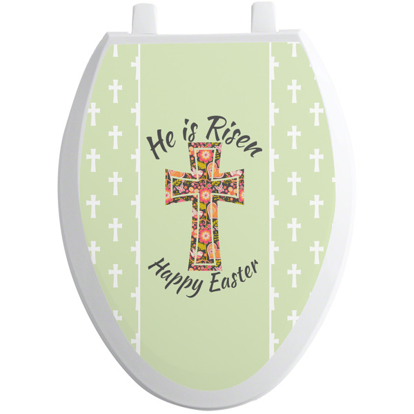 Custom Easter Cross Toilet Seat Decal - Elongated