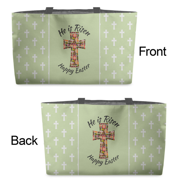 Easter Cross Tote w/Black Handles - Front & Back Views