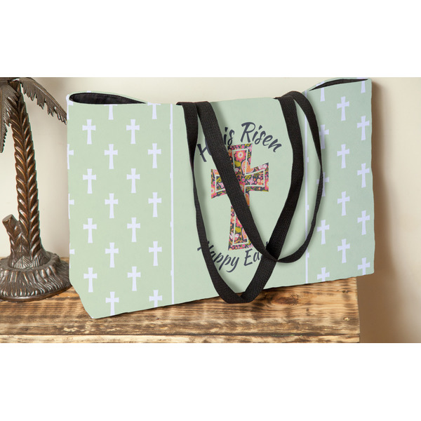 Easter Cross Tote w/Black Handles - Lifestyle View