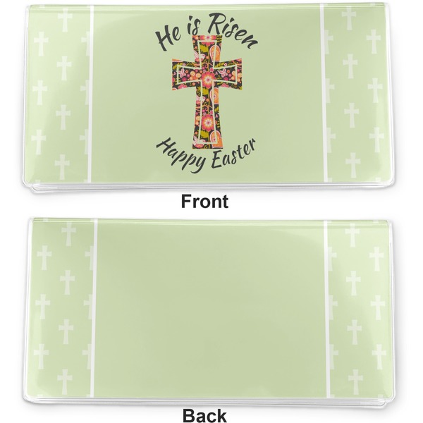 Easter Cross Vinyl Check Book Cover - Front and Back