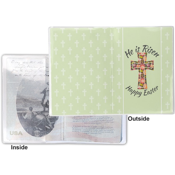 Easter Cross Vinyl Passport Holder - Flat Front and Back