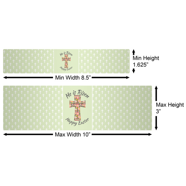 Easter Cross Water Bottle Labels w/ Dimensions