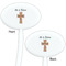 Easter Cross White Plastic 7" Stir Stick - Double Sided - Oval - Front & Back