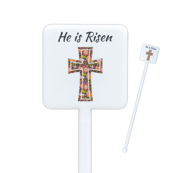 Custom Easter Cross Square Plastic Stir Sticks