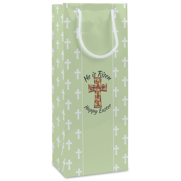 Custom Easter Cross Wine Gift Bags - Gloss