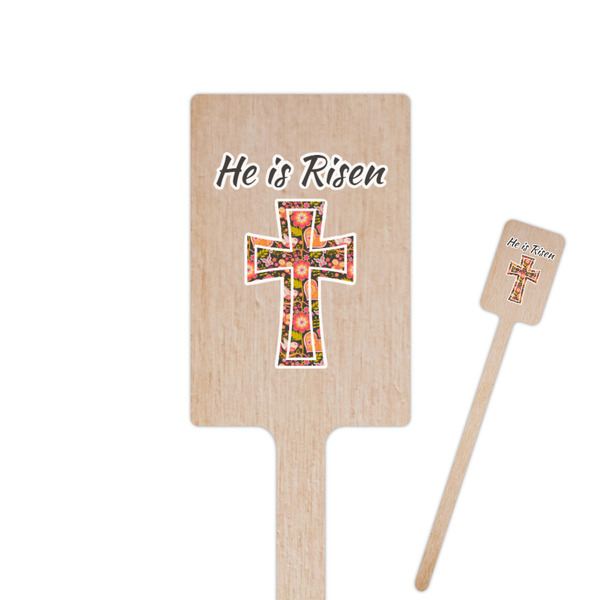 Custom Easter Cross 6.25" Rectangle Wooden Stir Sticks - Single Sided