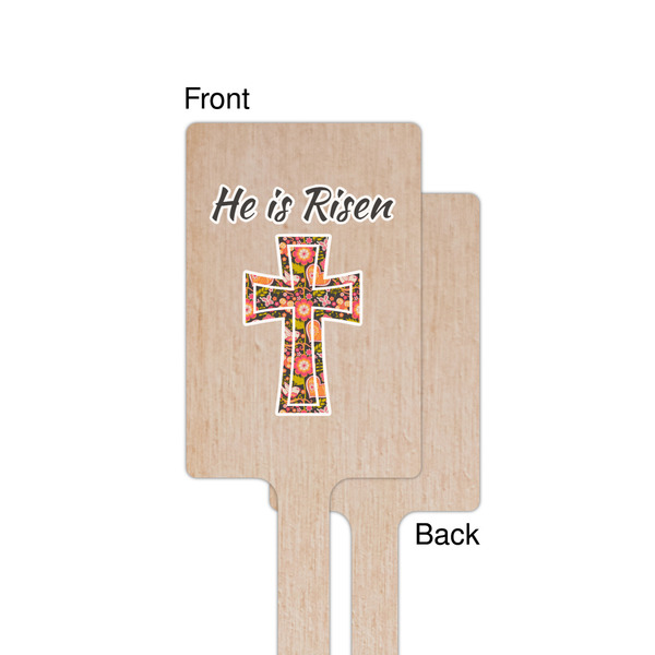 Easter Cross Wooden 6.25" Stir Stick - Rectangular - Single - Front & Back