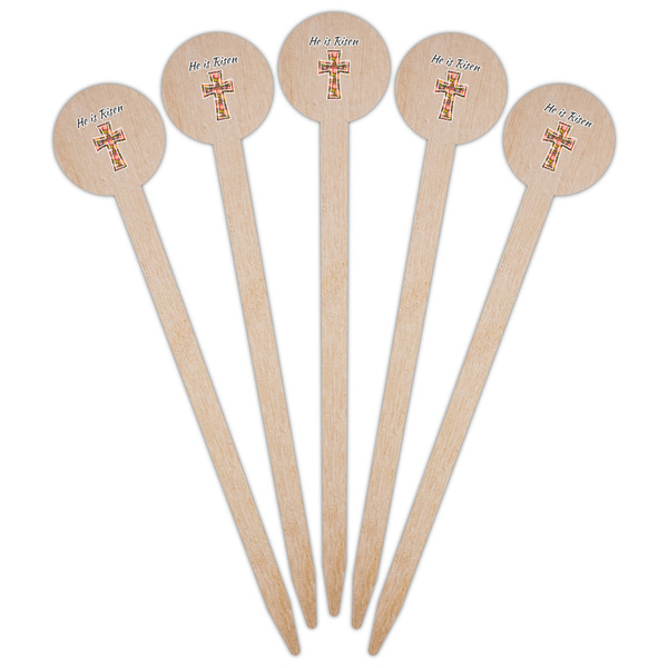 Easter Cross Wooden 6" Food Pick - Round - Fan View