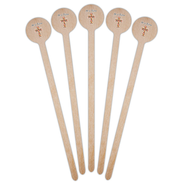 Easter Cross Wooden 7.5" Stir Stick - Round - Fan View
