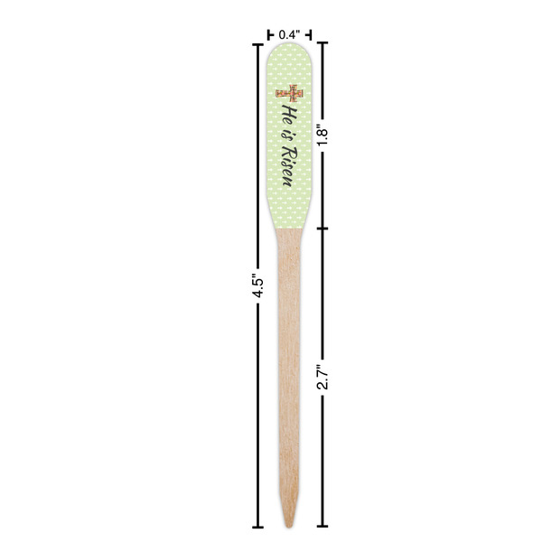 Easter Cross Wooden Food Pick - Paddle - Dimensions