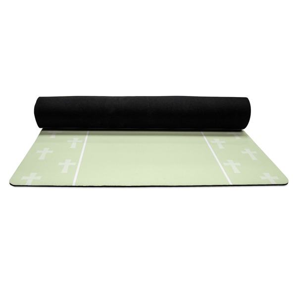 Easter Cross Yoga Mat Rolled up Black Rubber Backing