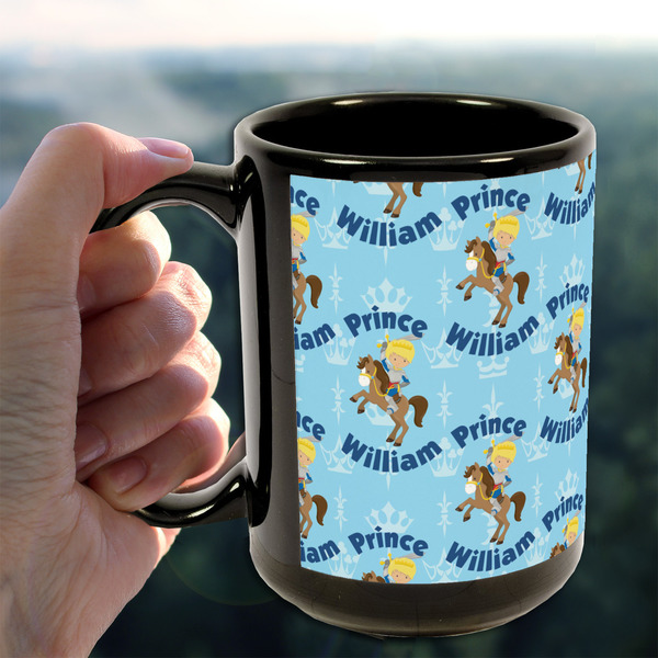 Custom Prince 15oz. Black Mug - LIFESTYLE