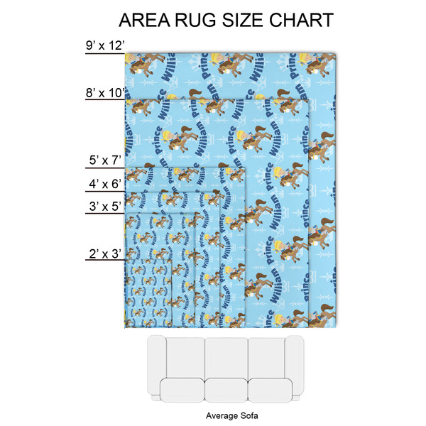 Custom Prince 2'x3' Indoor Area Rugs - Size Chart