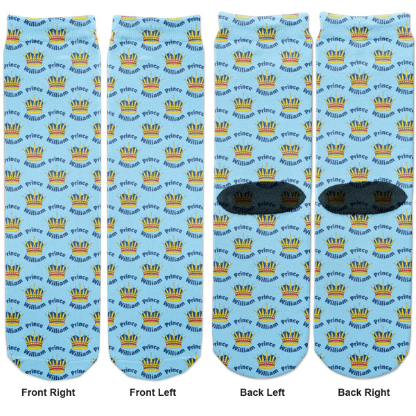 Custom Prince Adult Crew Socks - Double Pair - Front and Back - Apvl