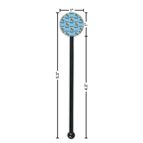 Custom Prince Black Plastic 5.5" Stir Stick - Round - Dimensions