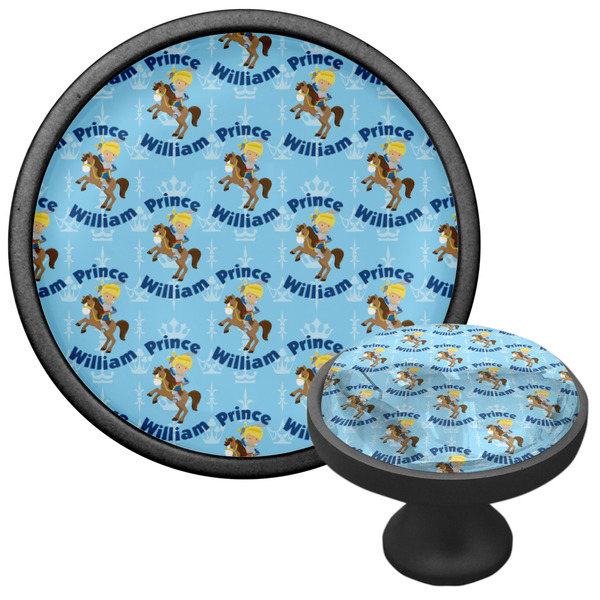 Custom Prince Cabinet Knob - Black - Multi Angle