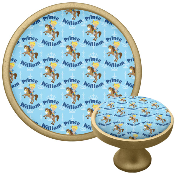 Custom Prince Cabinet Knob - Gold - Multi Angle