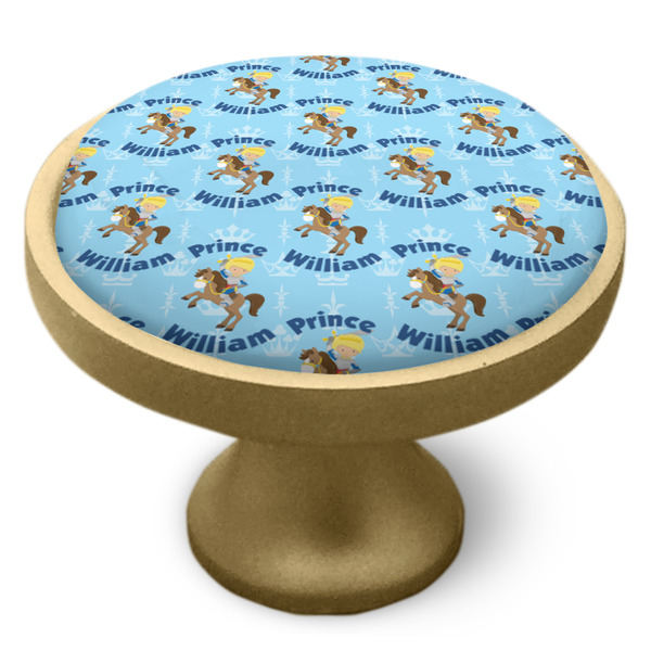 Custom Prince Cabinet Knob - Gold - Side