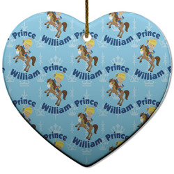 Custom Prince Heart Ceramic Ornament w/ Name All Over