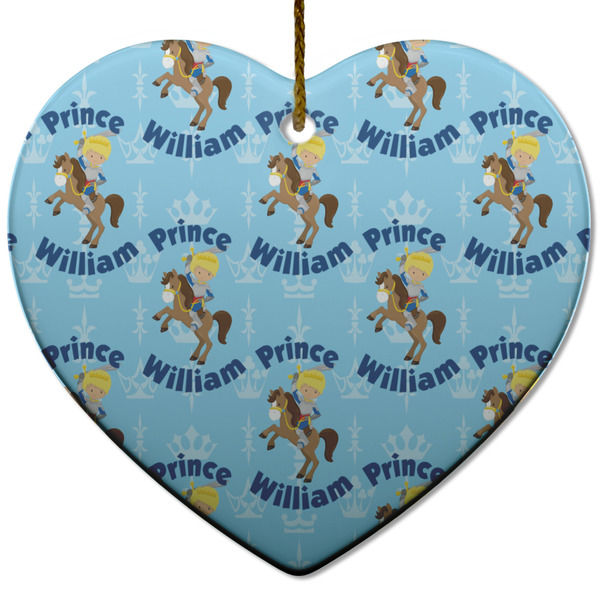 Custom Custom Prince Heart Ceramic Ornament w/ Name All Over