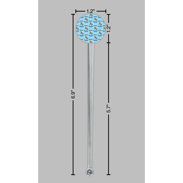 Custom Prince Clear Plastic 7" Stir Stick - Round - Dimensions