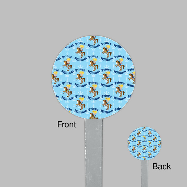 Custom Prince Clear Plastic 7" Stir Stick - Round - Front & Back