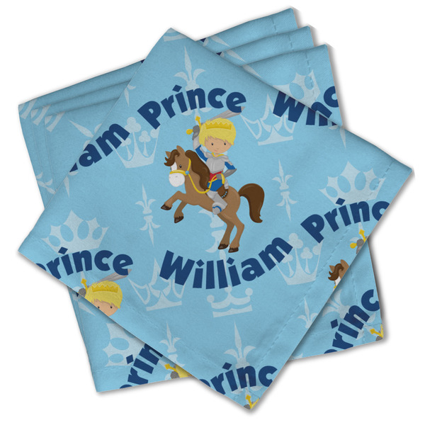 Custom Custom Prince Cloth Cocktail Napkins - Set of 4 w/ Name All Over