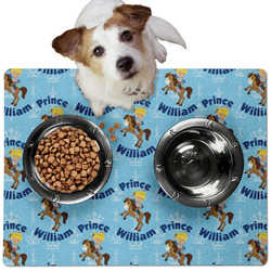 Custom Prince Dog Food Mat - Medium w/ Name All Over