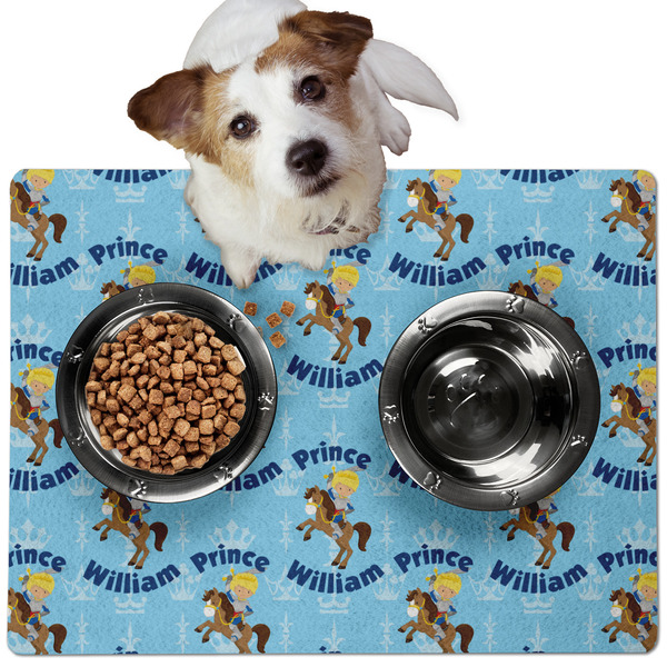 Custom Custom Prince Dog Food Mat - Medium w/ Name All Over