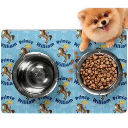 Custom Prince Dog Food Mat - Small w/ Name All Over