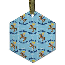 Custom Prince Flat Glass Ornament - Hexagon w/ Name All Over