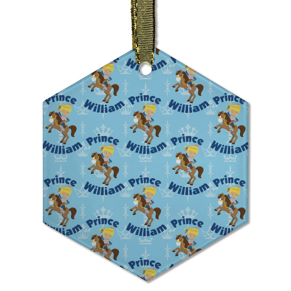 Custom Prince Frosted Glass Ornament - Hexagon