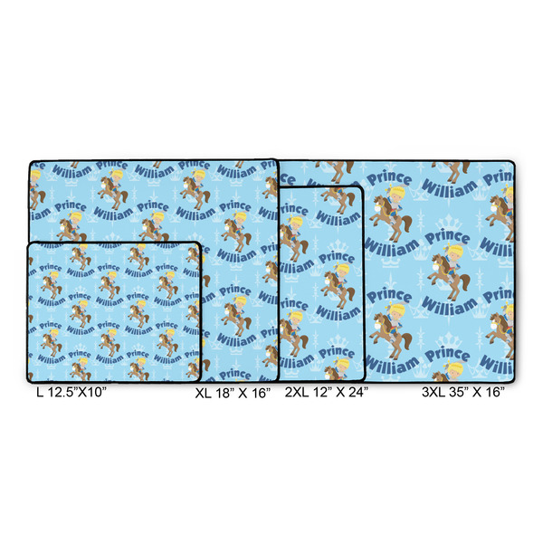 Custom Prince Gaming Mats - SIZE CHART