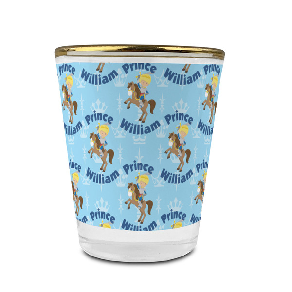 Custom Prince Glass Shot Glass - With gold rim - FRONT