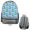 Custom Prince Large Backpack - Gray - Front & Back View