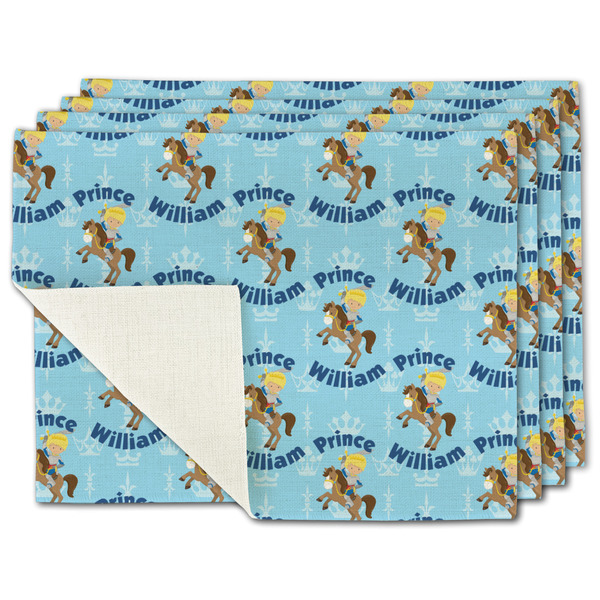 Custom Custom Prince Single-Sided Linen Placemat - Set of 4 w/ Name All Over