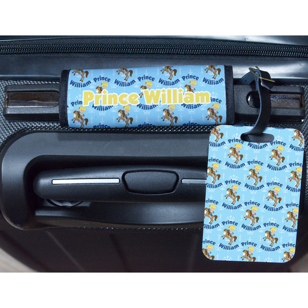Custom Prince Metal Luggage Tag & Handle Wrap - In Context