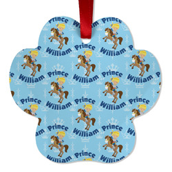 Custom Prince Metal Paw Ornament - Double Sided w/ Name All Over