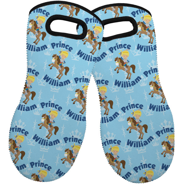 Custom Custom Prince Neoprene Oven Mitts - Set of 2 w/ Name All Over