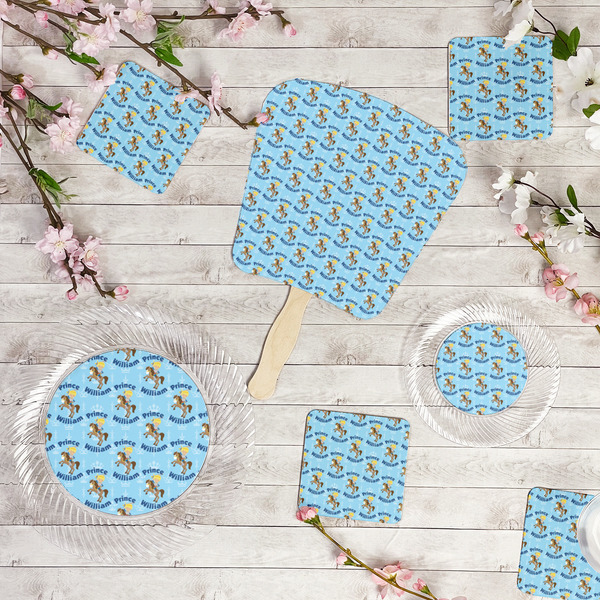 Custom Prince Party Supplies Combination Image - All items - Plates, Coasters, Fans