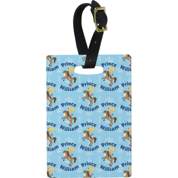 Custom Custom Prince Plastic Luggage Tag - Rectangular w/ Name All Over