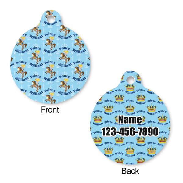 Custom Prince Round Pet Tag - Front & Back