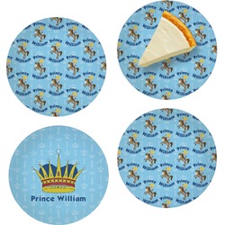 Custom Prince Set of 4 Glass Appetizer / Dessert Plate 8" (Personalized)