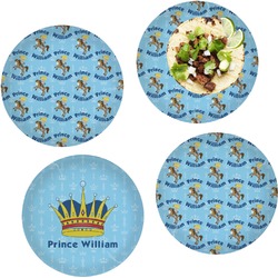Custom Prince Set of 4 Glass Lunch / Dinner Plate 10" (Personalized)