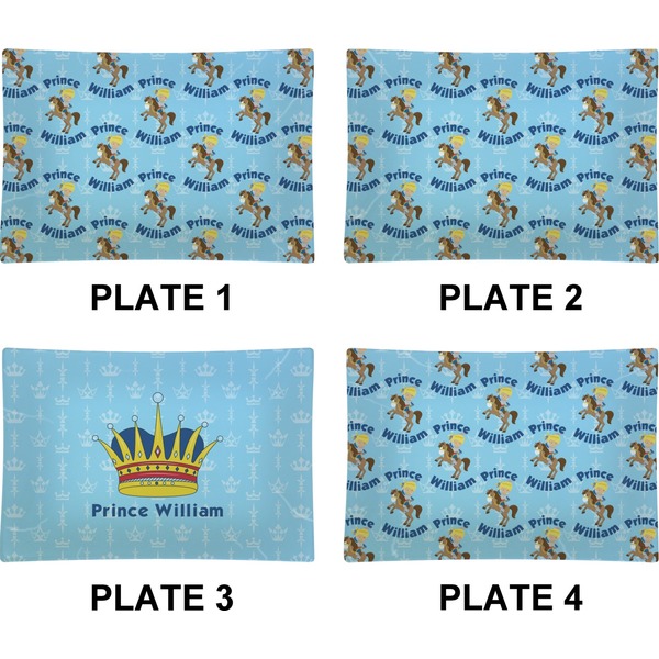 Custom Prince Set of Rectangular Appetizer / Dessert Plates (Approval)